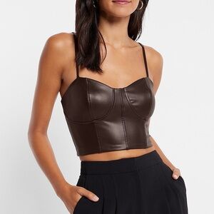 Faux Leather Corset Top